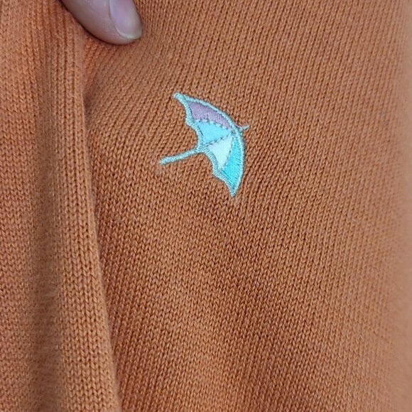 Arnold Palmer Vintage Men Orange 100% Cotton Classic V-Neck Relaxed Fit Sweater - Picture 8 of 13